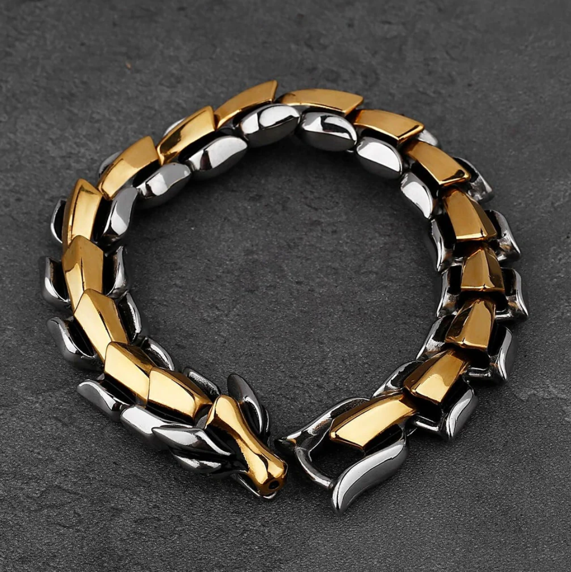 World Serpent Viking Bracelet 316L Stainless Steel Cuff Premium Gift