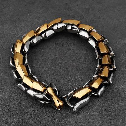 World Serpent Viking Bracelet 316L Stainless Steel Cuff Premium Gift