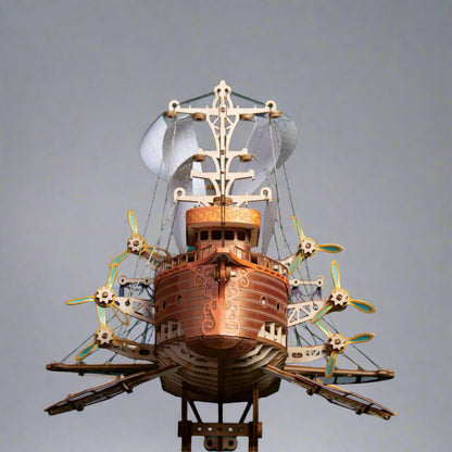 Estrelik™ | Steampunk Fantasy Airship 3D Wooden Puzzle Model