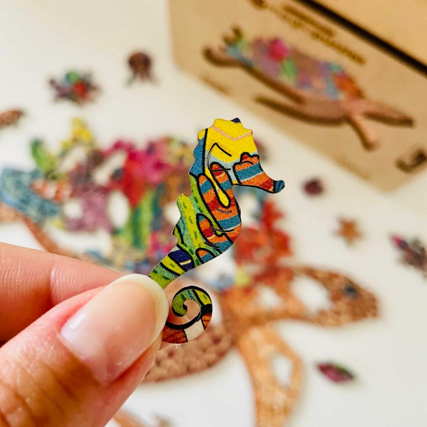 Rompecabezas de Madera Tortuga del Pacífico: Desafío Mental, Arte Colorido, Ecológico