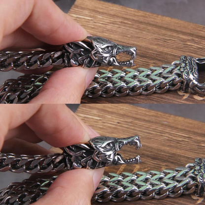Viking Valor Spirit Animal Rugged Stainless Steel Bracelet with Box