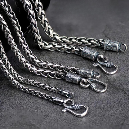 S925 Sterling Silver Dragon Scale Necklace, 3–5mm Chain