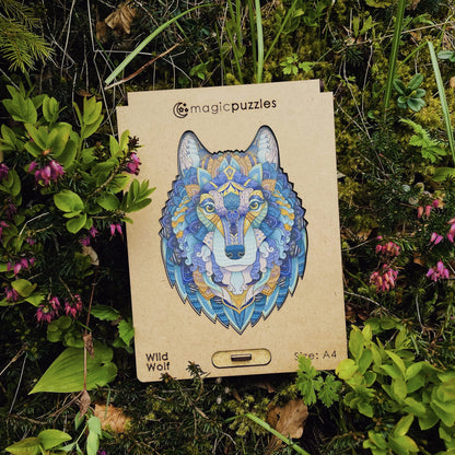 Rompecabezas de Madera Lobo Salvaje Premium para Adultos, Desafío Único