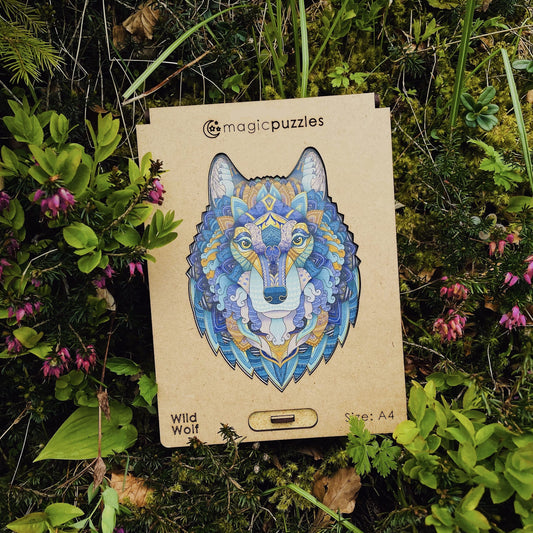 Rompecabezas de Madera Lobo Salvaje Premium para Adultos, Desafío Único