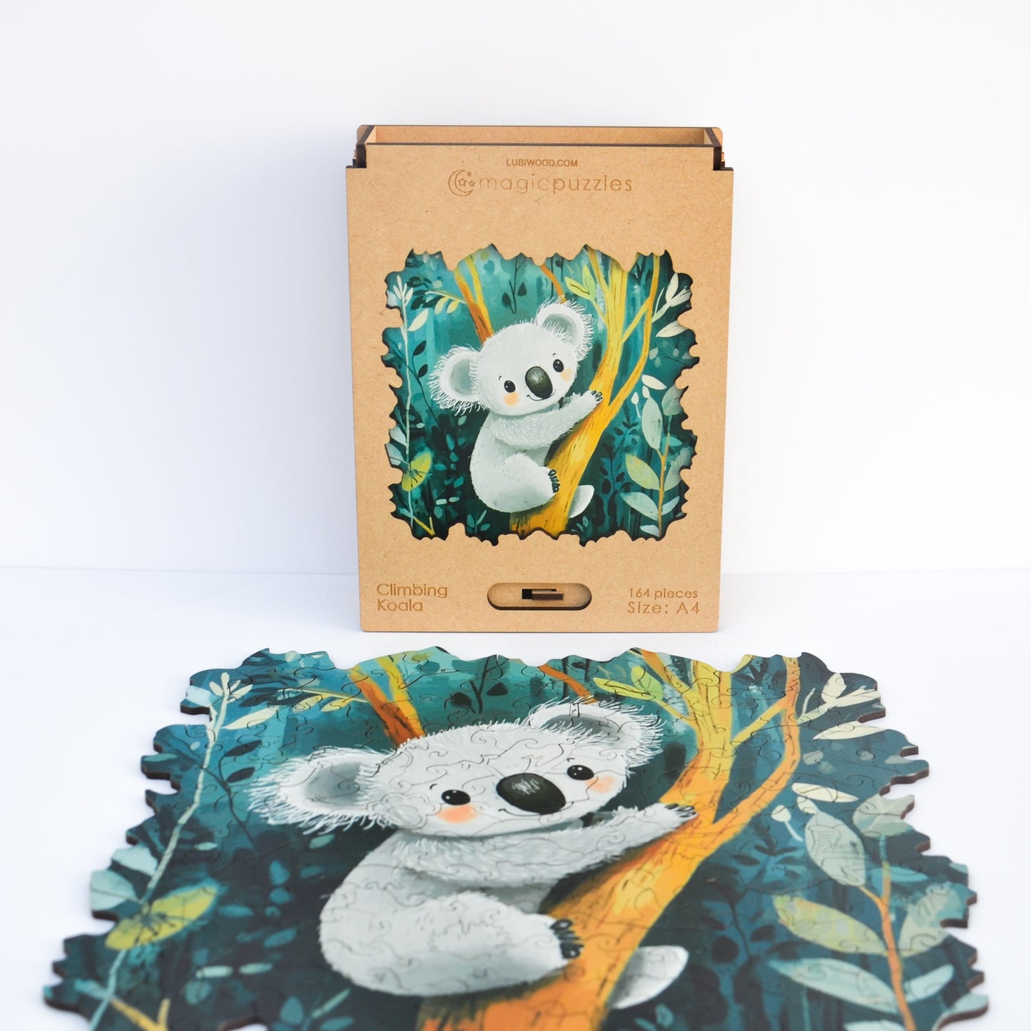 Rompecabezas de Madera Premium Koala Escalador: Diseño Único, Piezas Intrincadas, Regalo Ideal
