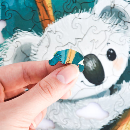 Rompecabezas de Madera Premium Koala Escalador: Diseño Único, Piezas Intrincadas, Regalo Ideal