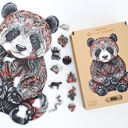 Rompecabezas de Madera Panda Torpe: Piezas Únicas, Calidad Premium, Desafío Divertido