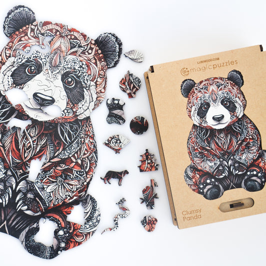 Rompecabezas de Madera Panda Torpe: Piezas Únicas, Calidad Premium, Desafío Divertido