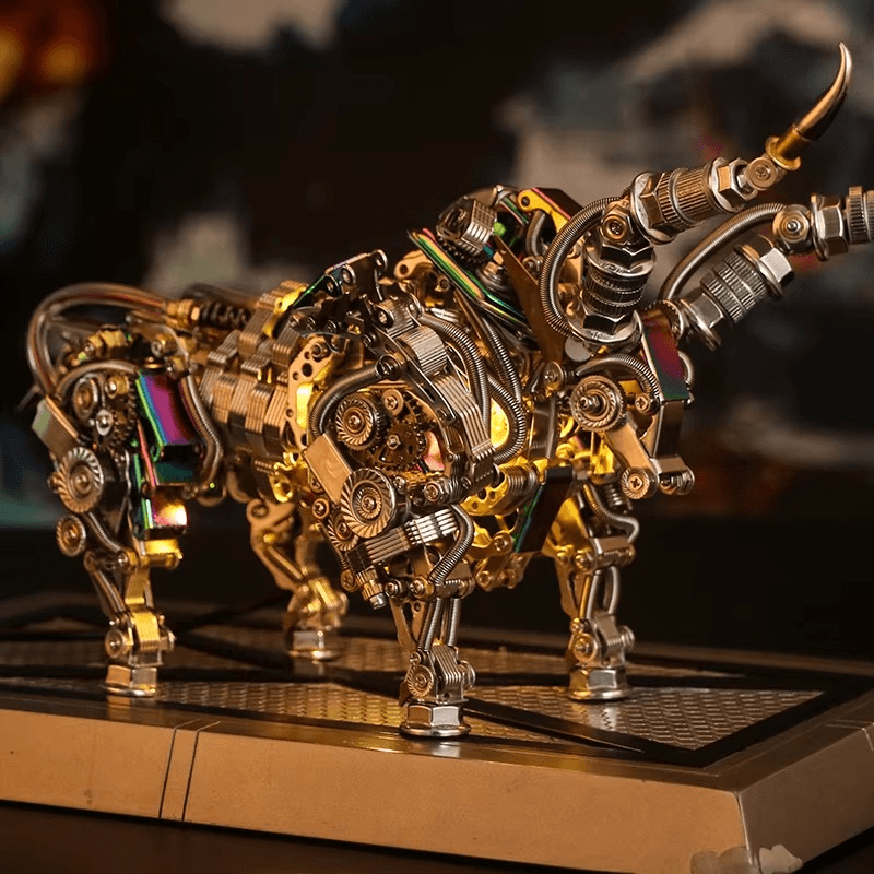 Estrelik™ | DIY 3D Metal Mechanical Bull Animal Model Assembly Kit 1087Pcs