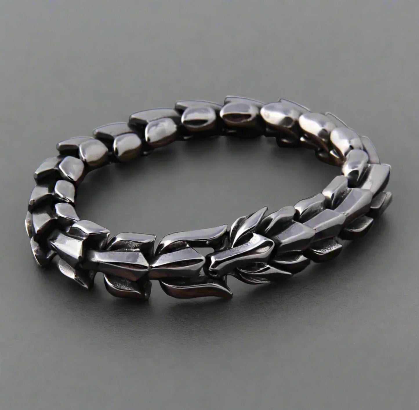 World Serpent Viking Bracelet 316L Stainless Steel Cuff Premium Gift