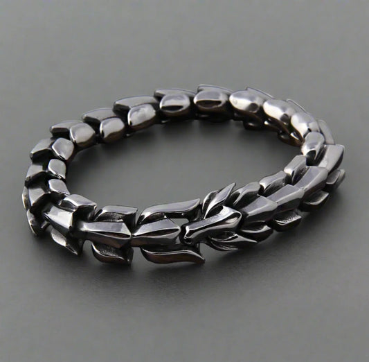 World Serpent Viking Bracelet 316L Stainless Steel Cuff Premium Gift