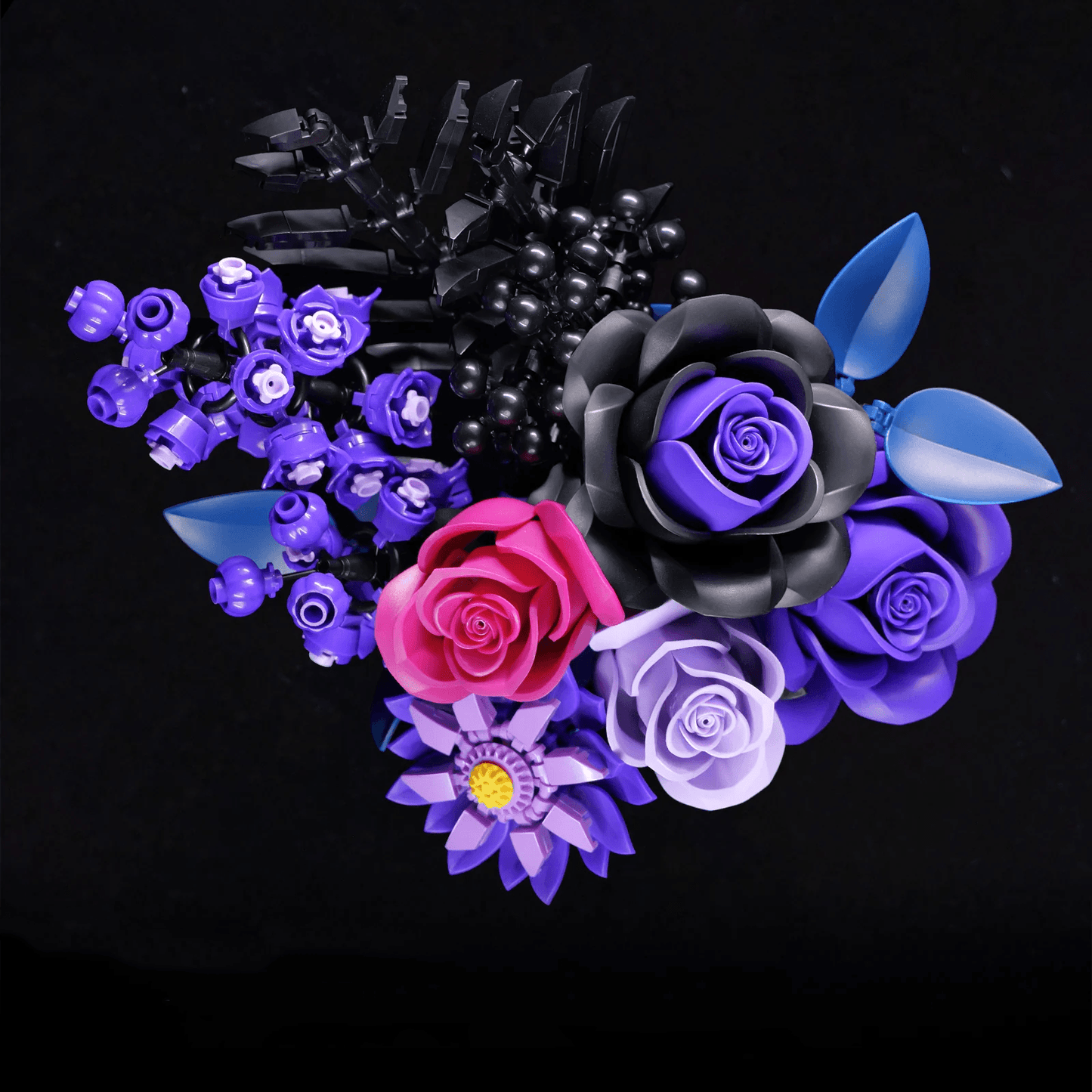 Estrelik™ | Purple Rose Bouquet Building Blocks Set