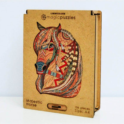 Rompecabezas de Madera Caballo Majestuoso: Desafío Artístico, Piezas Únicas, Regalo Ideal
