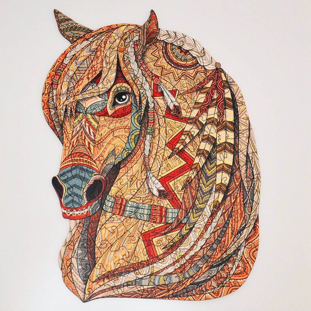 Rompecabezas de Madera Caballo Majestuoso: Desafío Artístico, Piezas Únicas, Regalo Ideal