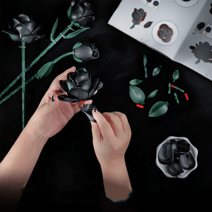 Estrelik™ | Eternal Black Rose Bouquet Building Blocks