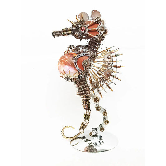 Estrelik™ | DIY 3D Metal Steampunk Mechanical Seahorse Puzzle with Lamp Model-2100PCS