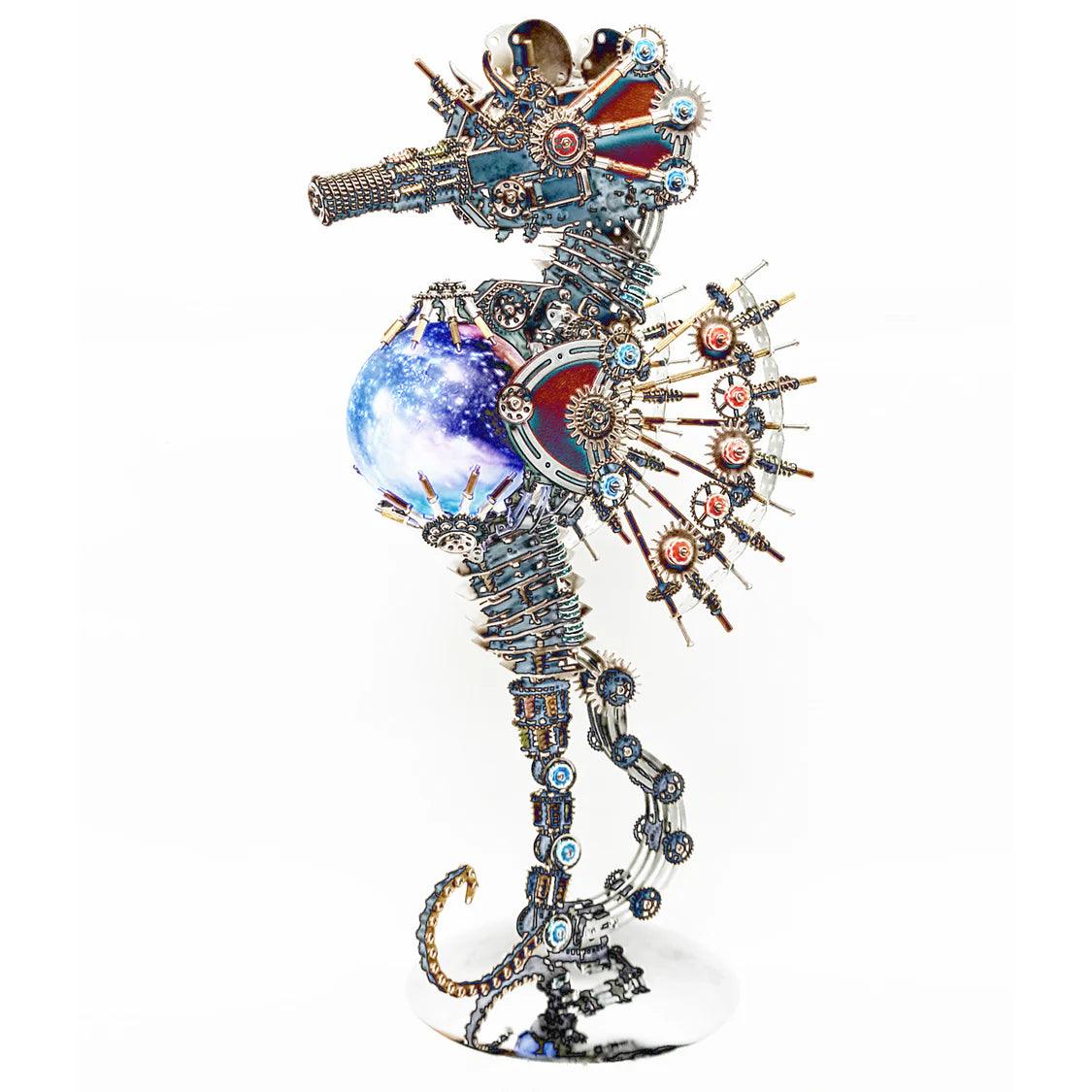 Estrelik™ | DIY 3D Metal Steampunk Mechanical Seahorse Puzzle with Lamp Model-2100PCS