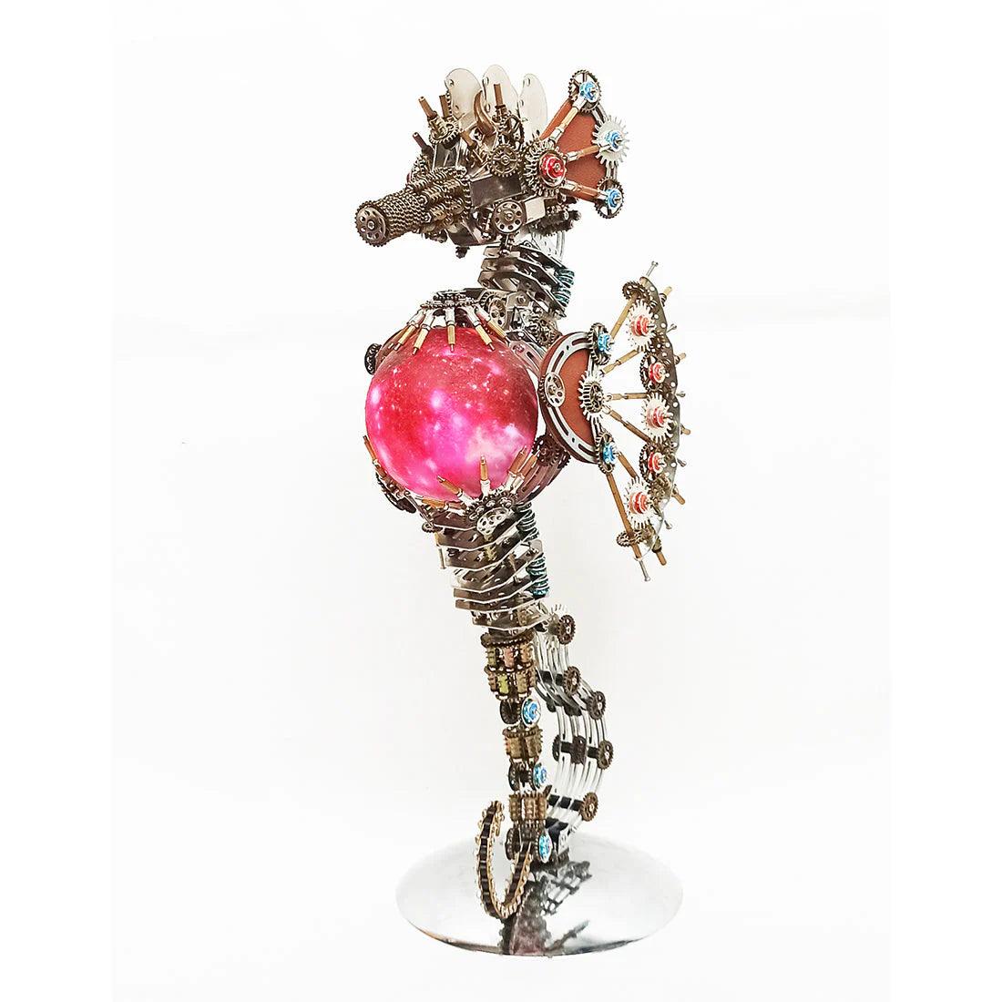 Estrelik™ | DIY 3D Metal Steampunk Mechanical Seahorse Puzzle with Lamp Model-2100PCS