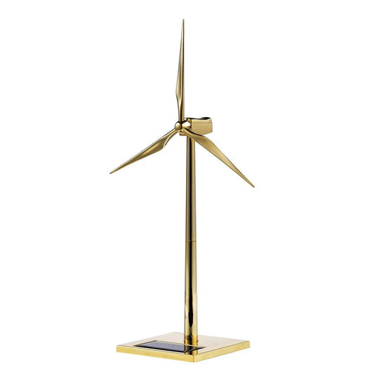 Estrelik™ | DIY 3D Metal Windmill Solar Powered Wind Turbine Assembly Model Golden