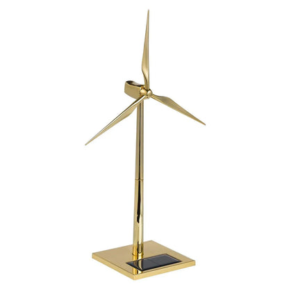 Estrelik™ | DIY 3D Metal Windmill Solar Powered Wind Turbine Assembly Model Golden
