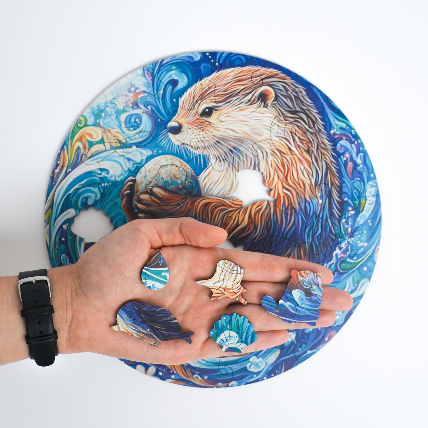 Rompecabezas de Madera Premium Nutria Acuática Junior para Principiantes