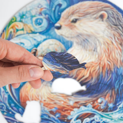 Rompecabezas de Madera Premium Nutria Acuática Junior para Principiantes