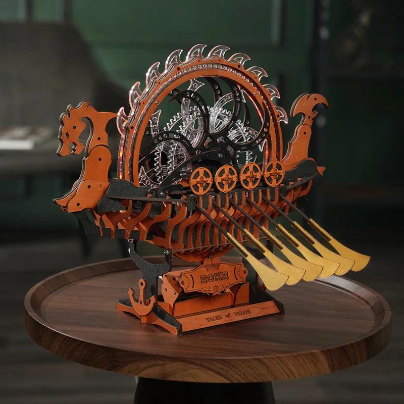 Estrelik™ | Viking Dragon Longship - Mechanical 3D Wooden Puzzle