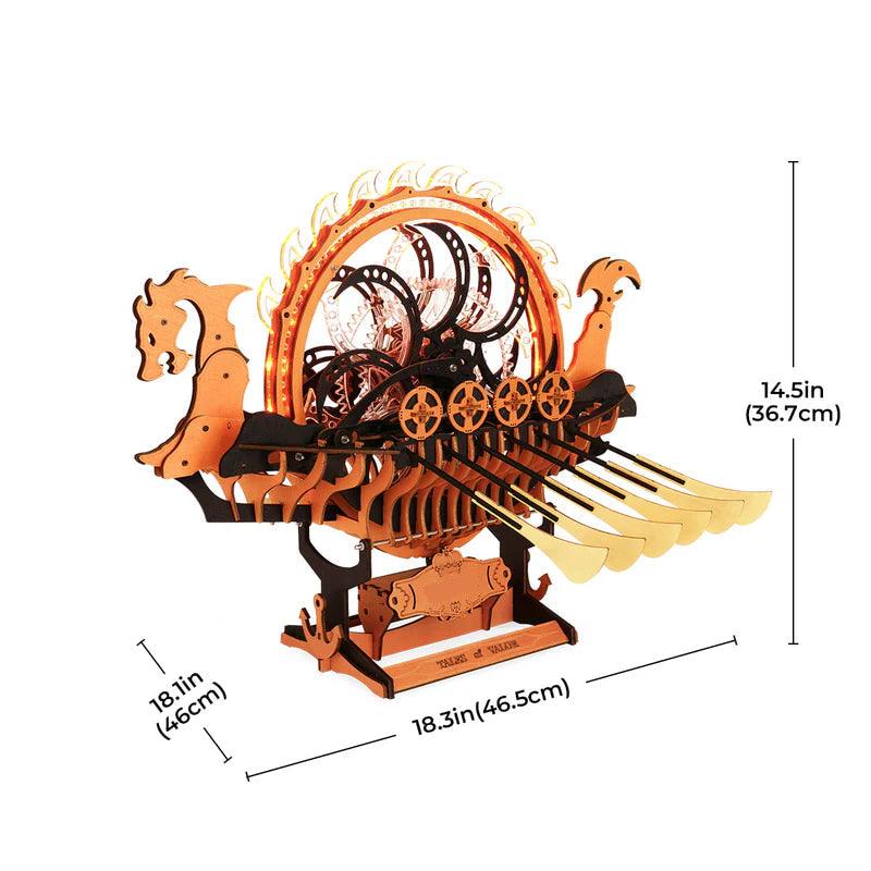 Estrelik™ | Viking Dragon Longship - Mechanical 3D Wooden Puzzle