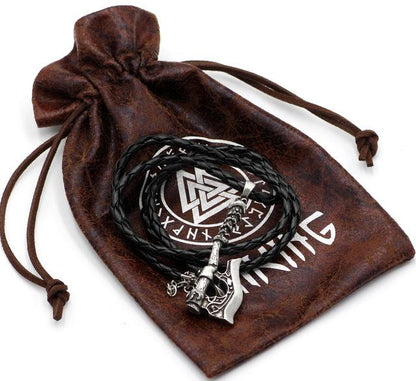 Viking Axe Pendant Necklace Zinc Alloy Detailed Norse Amulet