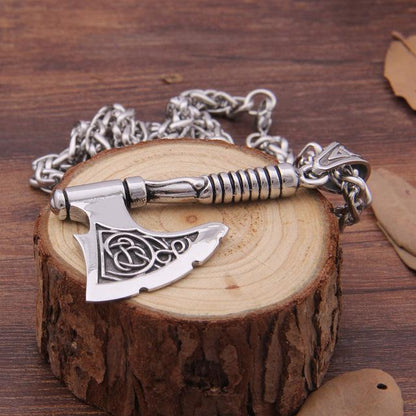 Viking Knot Axe Stainless Steel Necklace with Bottle Opener Pendant