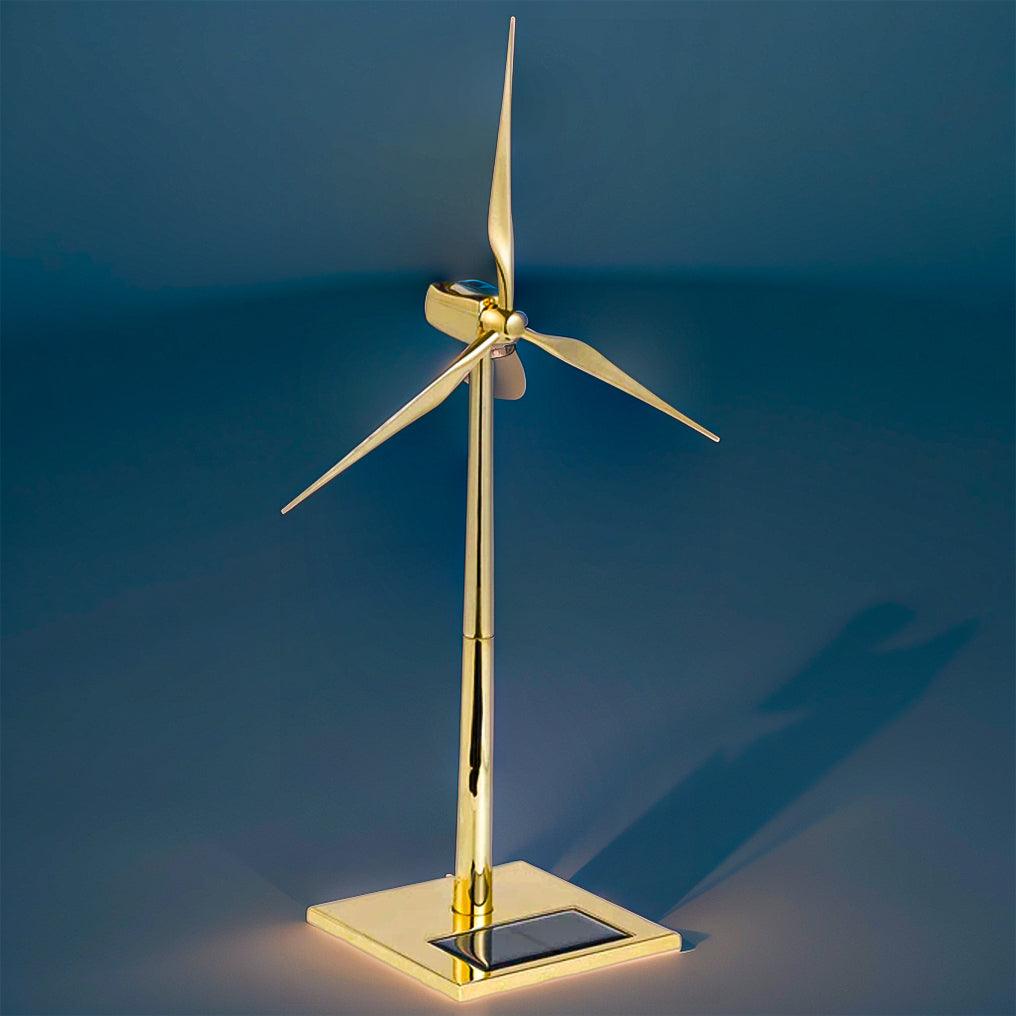 Estrelik™ | DIY 3D Metal Windmill Solar Powered Wind Turbine Assembly Model Golden