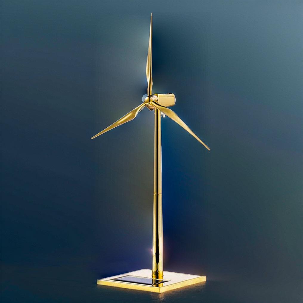 Estrelik™ | DIY 3D Metal Windmill Solar Powered Wind Turbine Assembly Model Golden