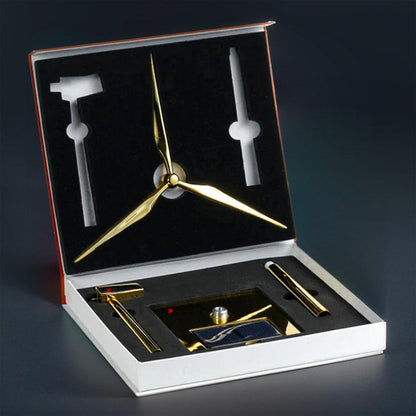 Estrelik™ | DIY 3D Metal Windmill Solar Powered Wind Turbine Assembly Model Golden