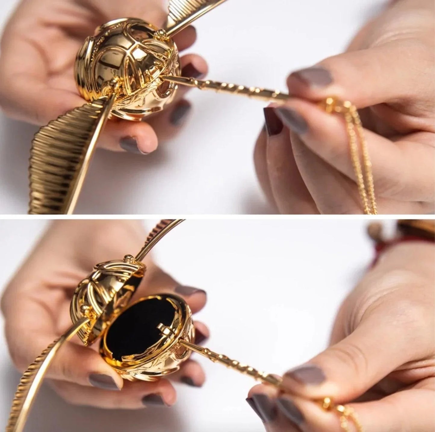 Estrelik™ | Magical Harry Potter Golden Snitch Ring Box