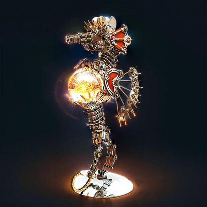 Estrelik™ | DIY 3D Metal Steampunk Mechanical Seahorse Puzzle with Lamp Model-2100PCS