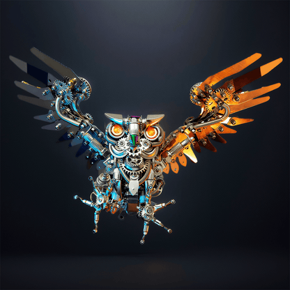 Estrelik | 3D Nocturnal Owl DIY Steampunk Metal Assembly Animal Model