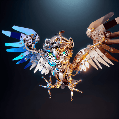 Estrelik | 3D Nocturnal Owl DIY Steampunk Metal Assembly Animal Model