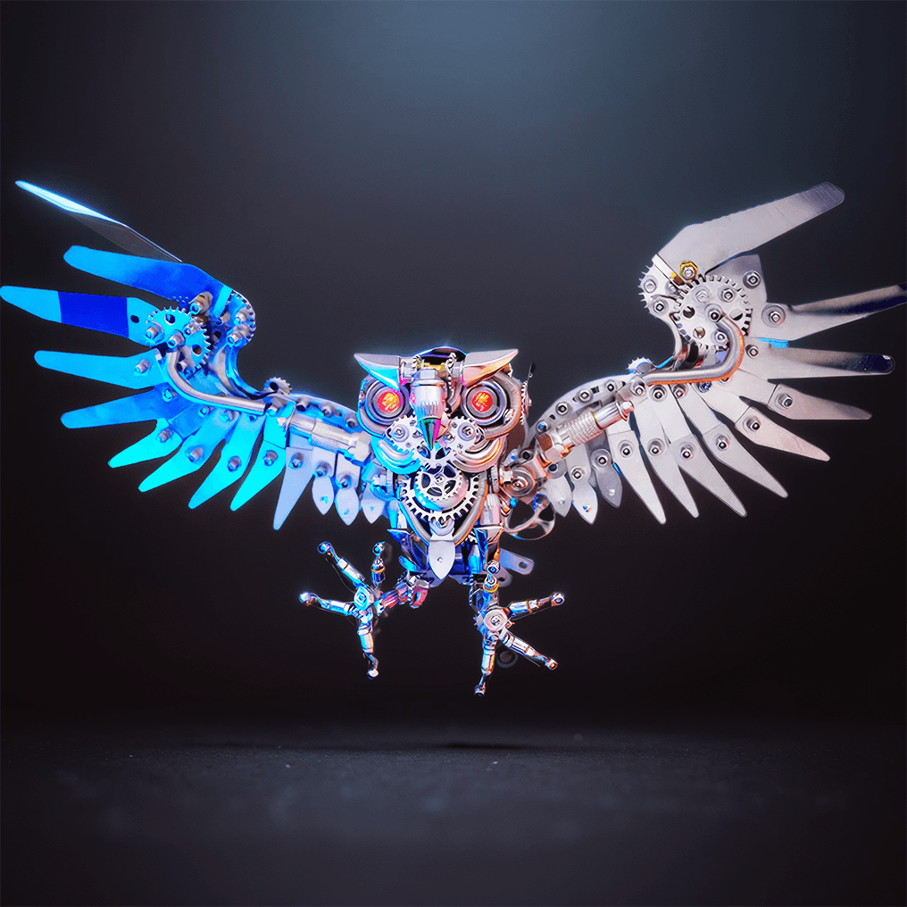 Estrelik | 3D Nocturnal Owl DIY Steampunk Metal Assembly Animal Model