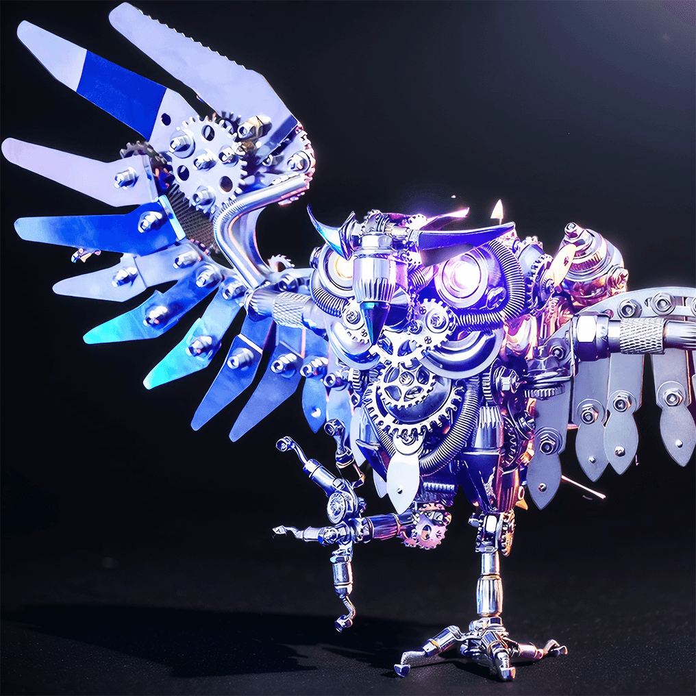 Estrelik | 3D Nocturnal Owl DIY Steampunk Metal Assembly Animal Model