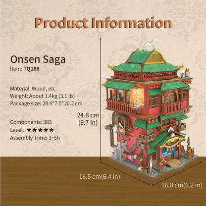 Estrelik™ | 3D Wooden Puzzle Onsen Saga Miniature kit