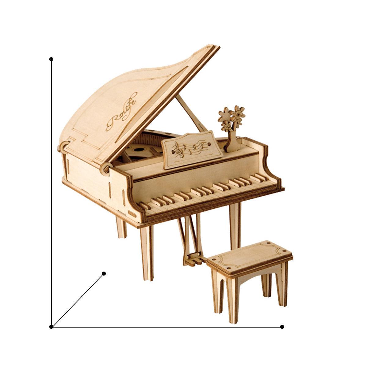 Estrelik™ | Classic Grand Piano - Wooden 3D Assembly Model