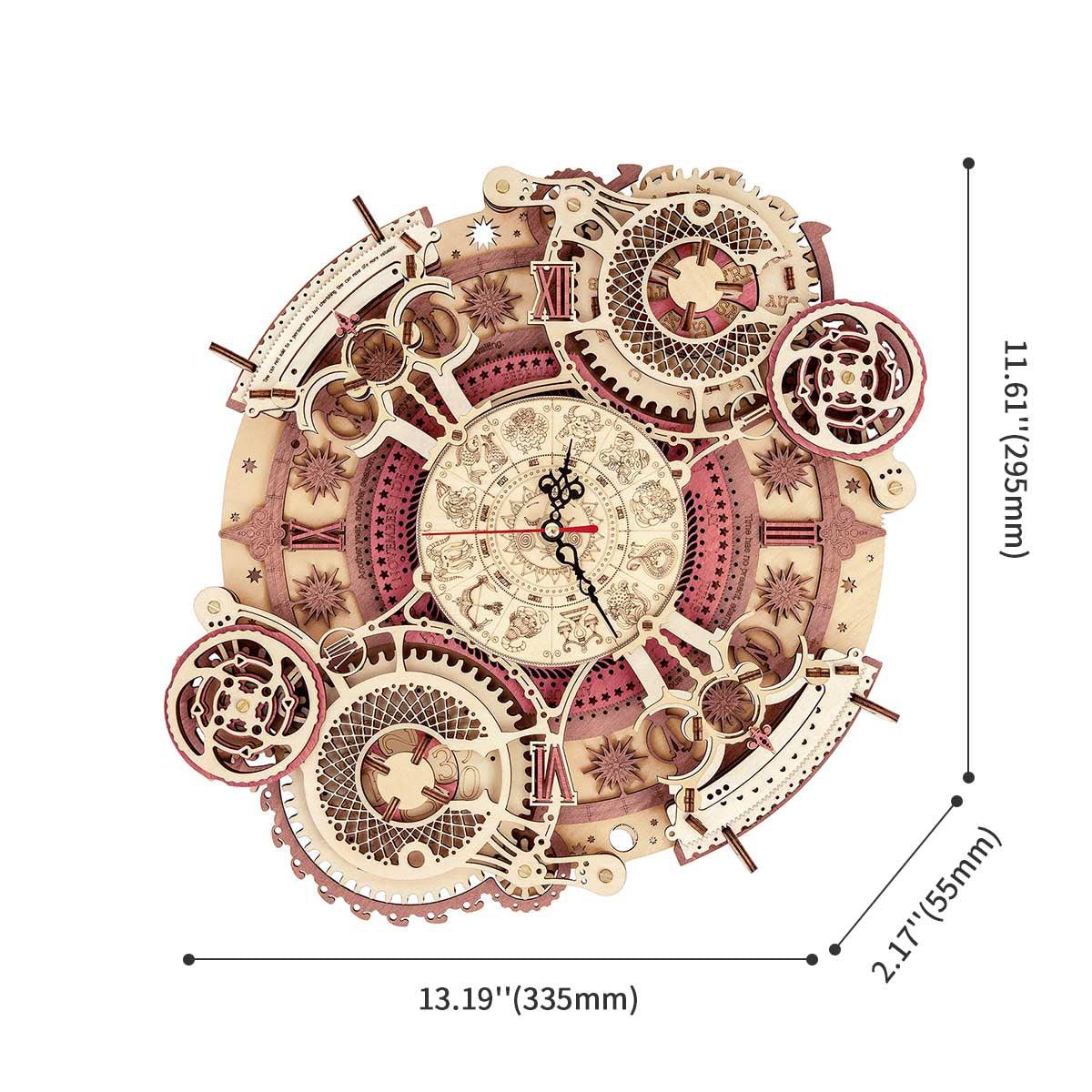 Estrelik™ | Enchanted Zodiac Wall Clock Time Keeper -  3D Wooden Model kit