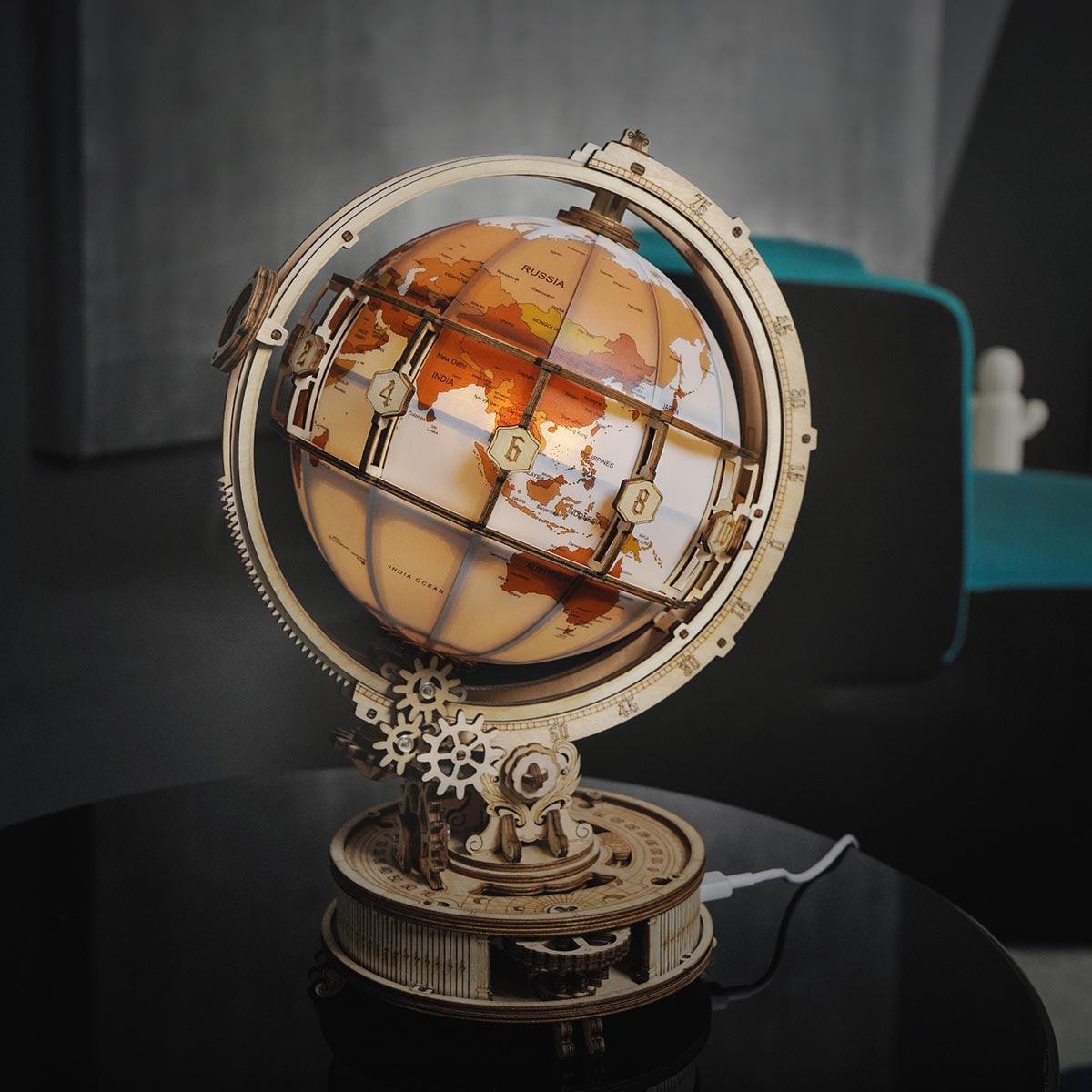 Estrelik™ | Illuminated Globe 3D Wooden Puzzle