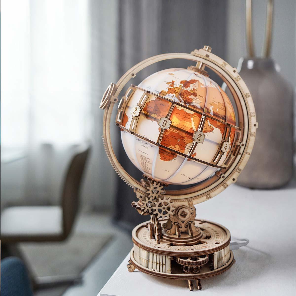 Estrelik™ | Illuminated Globe 3D Wooden Puzzle