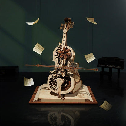Estrelik™ | Magic Cello Mechanical Music Box 3D Wooden Puzzle