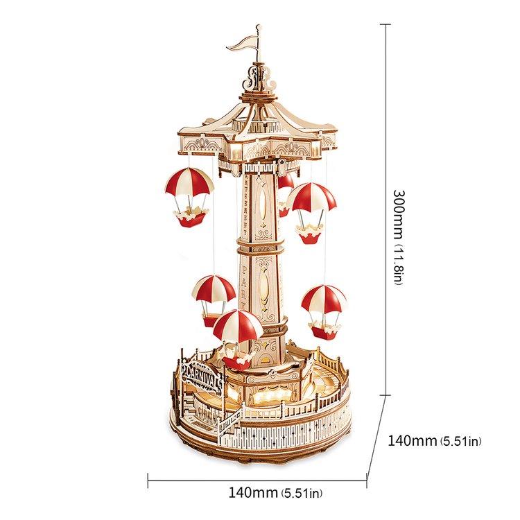 Estrelik™ | Parachute Tower DIY Music Box 3D Wooden Puzzle