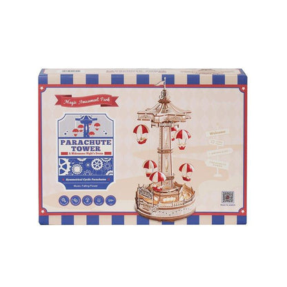 Estrelik™ | Parachute Tower DIY Music Box 3D Wooden Puzzle