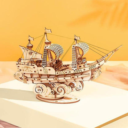 Estrelik™ | Sailling Ship 3D Wooden Puzzle Decor
