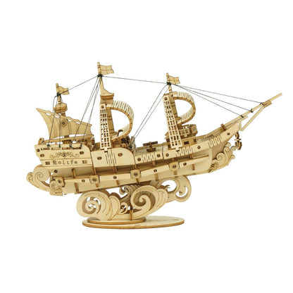 Estrelik™ | Sailling Ship 3D Wooden Puzzle Decor
