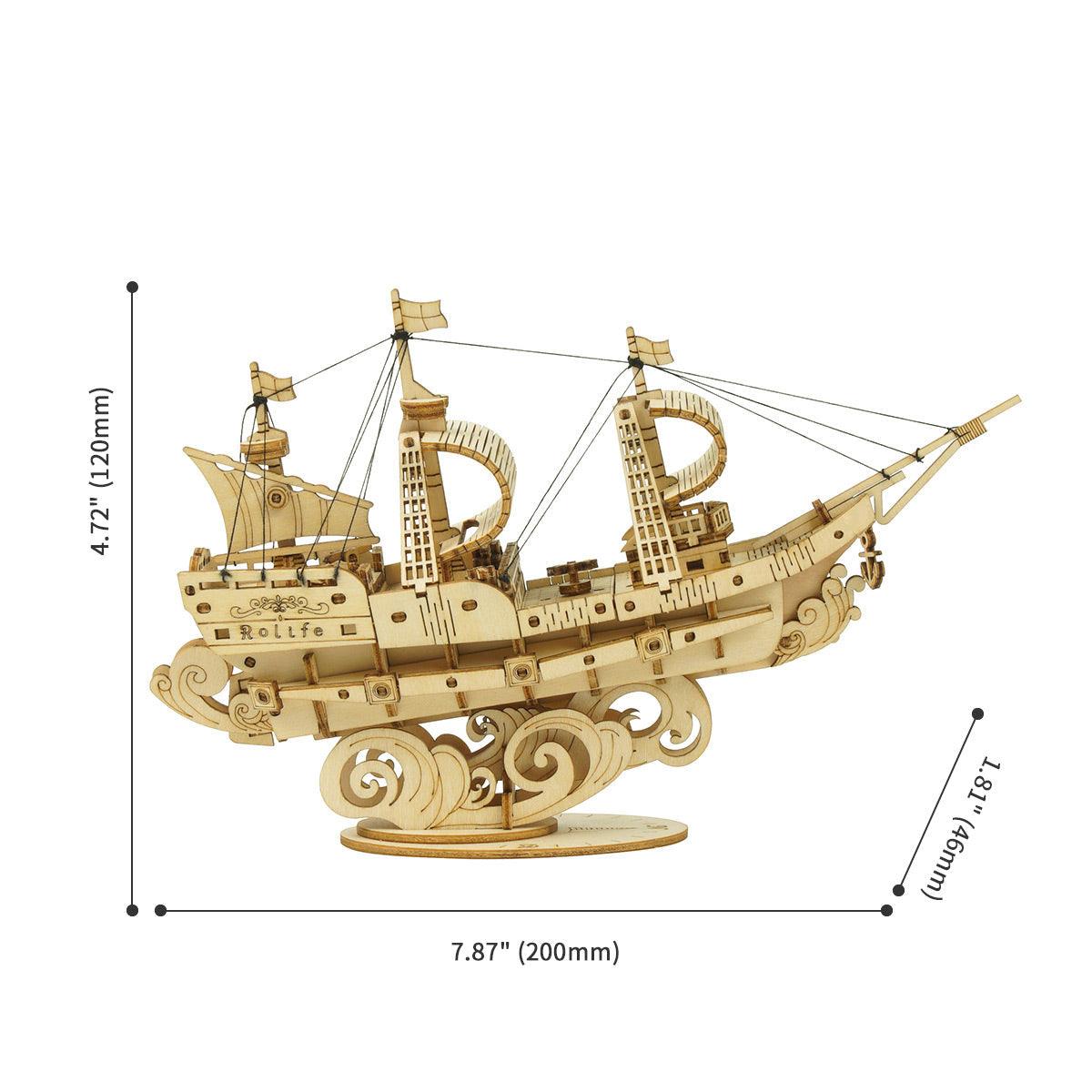 Estrelik™ | Sailling Ship 3D Wooden Puzzle Decor